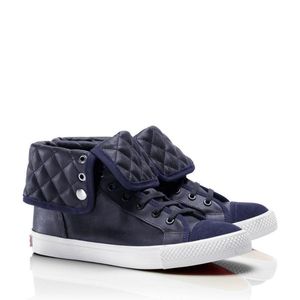 Tory Burch Blue Caspe Foldover Hi Top Sneaker 9.5